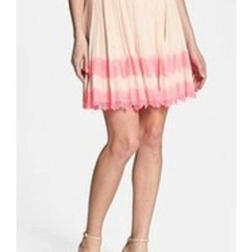 Ted Baker Skirt Size 3(large) Pleated Pink Lace Neutral Skirt Fit And Flare